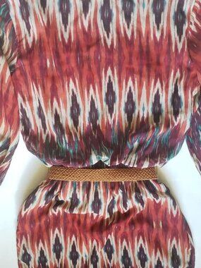 BONGO COLORFUL DRESS WITH BELT - SIZE SMALL